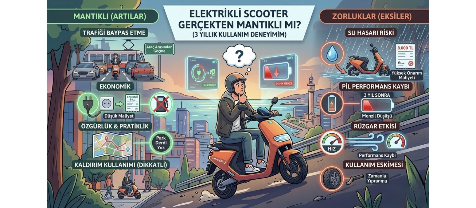 Elektrikli Scooter Gerçekten Mantıklı mı? (3 Yıllık Kullanım Deneyimim)