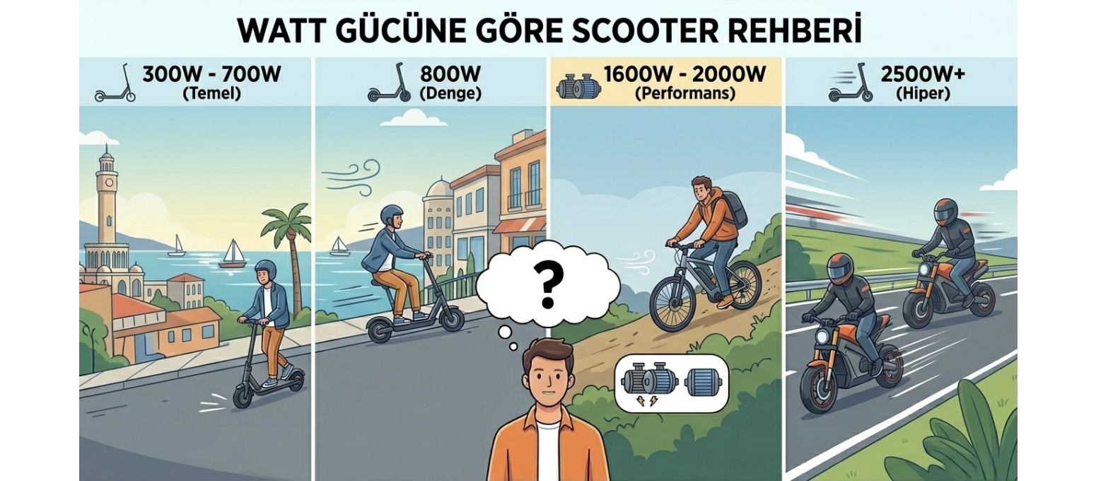 Elektrikli Scooter’da Watt Değeri Ne Anlama Geliyor?